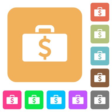 Doları çanta yuvarlak kare düz simgeler