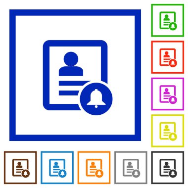 Kişi bildirimleri çerçeveli simgeler düz