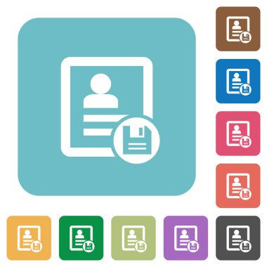 Yuvarlak kişi değişiklikleri kaydetmek kare düz simgeler