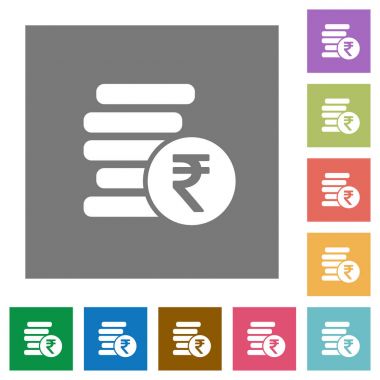 Hint Rupisi paralar düz simgeler kare