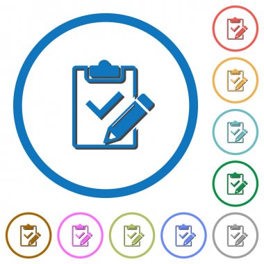 Denetim listesi simgeleri gölgeler ve anahatları ile doldurun