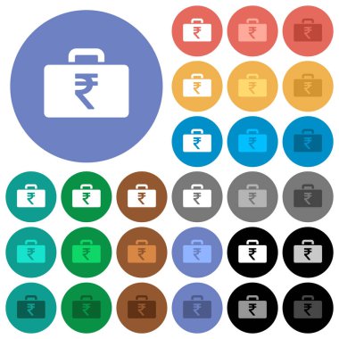 Hindistan Rupisi çanta düz çok yuvarlak simgeler renkte