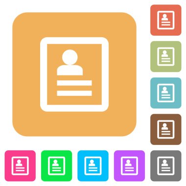 Kişiler yuvarlak kare düz simgeler