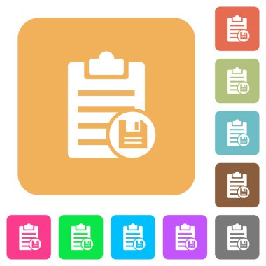 Yuvarlak Not Kaydet kare düz simgeler