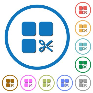 Gölgeler ve anahatları bileşen simgelerle kesmek