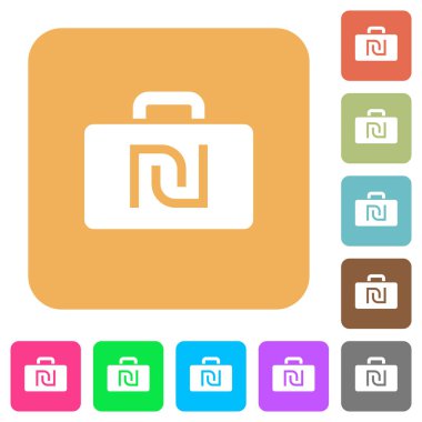 İsrail Yeni Şekeli çanta yuvarlak kare düz simgeler