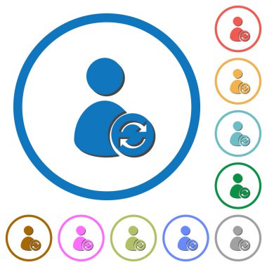 Gölgeler ve anahatları ile kullanıcı hesabı simgeleri Yenile