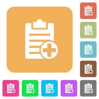 Ekle yeni not yuvarlak kare düz simgeler