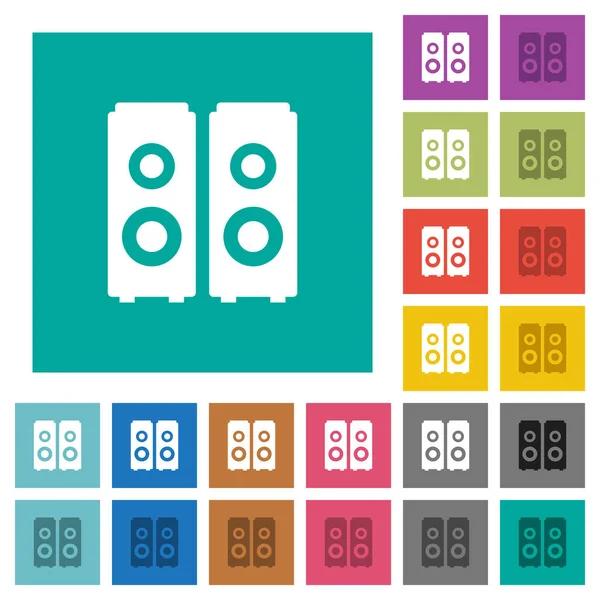 Altavoces cuadrados planos iconos multicolores — Vector de stock