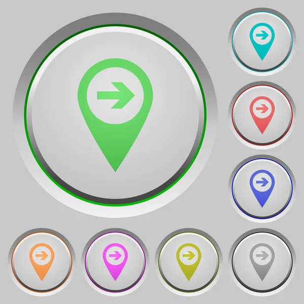 Next target GPS map location push buttons — Stock Vector