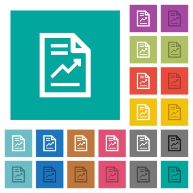 Grafik ile kare daire rapor çok renkli simgeler