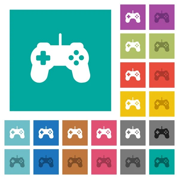 Controlador de juego cuadrado plano iconos multicolores — Archivo Imágenes Vectoriales