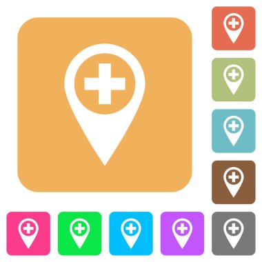 Yeni Gps harita konumu yuvarlak kare eklemek düz simgeler