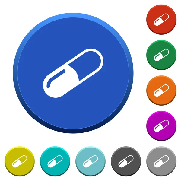 Pilule boutons biseautés — Image vectorielle