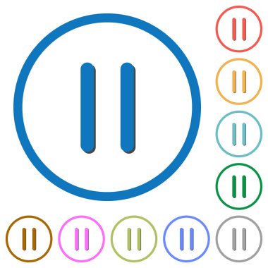Medya simgeleri gölgeler ve anahatları ile duraklatma