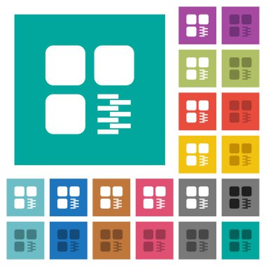 ZIP bileşen Meydanı düz çok renkli simgeler