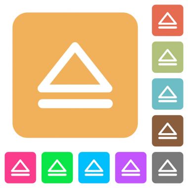 Ortam çıkarma yuvarlatılmış kare düz simgeler