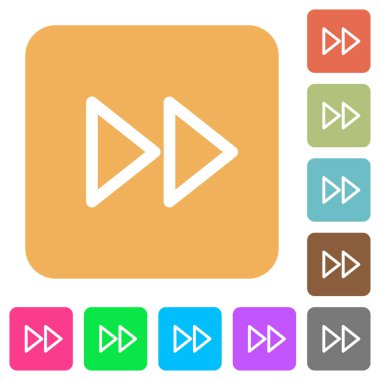 Hızlı ileri kare yuvarlak medya simgeleri düz