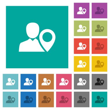 Kullanıcı konumu Meydanı düz çok renkli simgeler