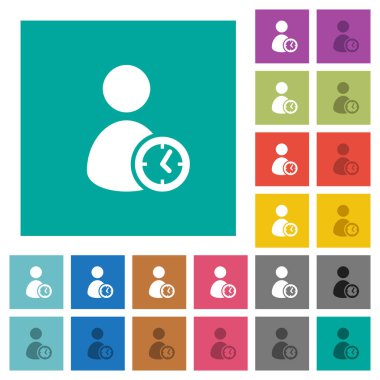 Kullanıcı hesabı saat Meydanı düz çok renkli simgeler