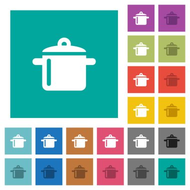 Düz kare yemek çok renkli simgeler