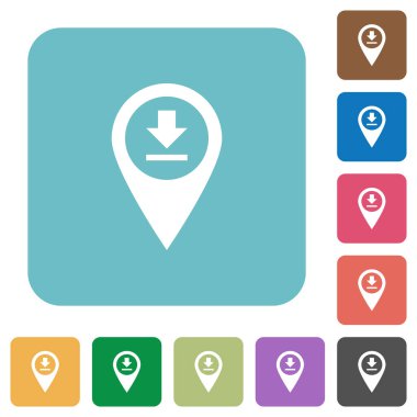 Download Gps harita yer yuvarlak kare düz simgeler
