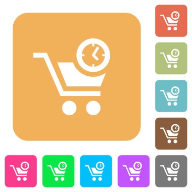 Anında satın almak yuvarlanmış kare düz simgeler