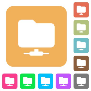 Ağ klasörü yuvarlak kare düz simgeler