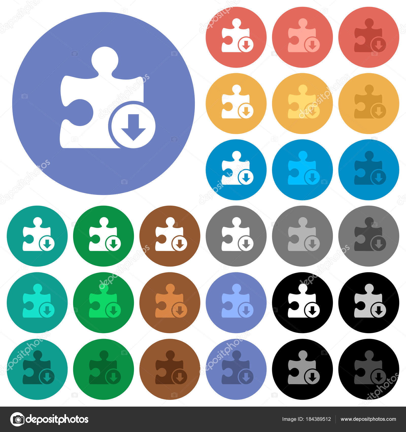 Diminuer priorité plugin rond plat multi icônes colorées
