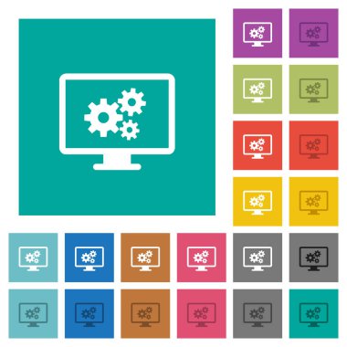 Ekran ayarları Meydanı düz çok renkli simgeler