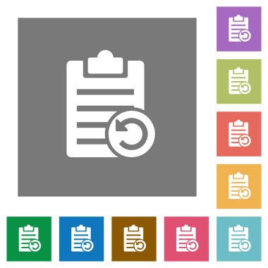 Not değişiklikleri düz simgeler kare geri