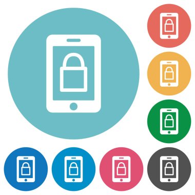 Akıllı telefon kilit düz yuvarlak simgeler