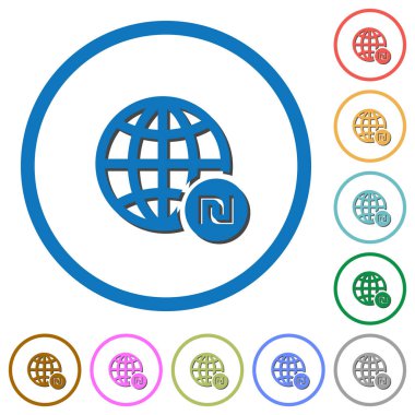 Gölgeler ve anahatları ile online şekel ödeme simgeleri