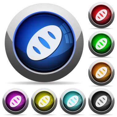 Ekmek yuvarlak parlak düğmeler