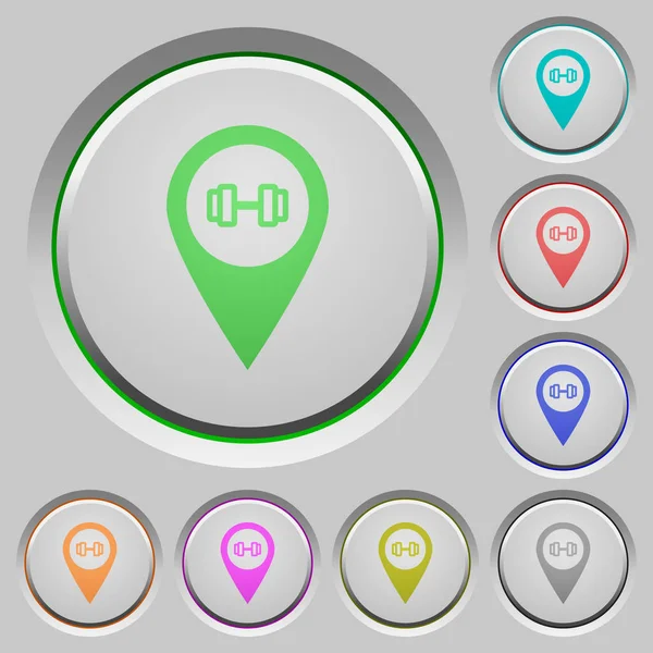 Gym GPS carte emplacement boutons-poussoirs — Image vectorielle