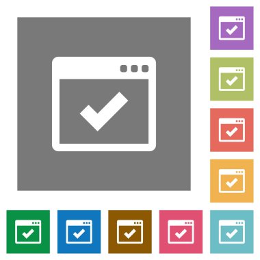 Uygulama Tamam kare düz simgeler