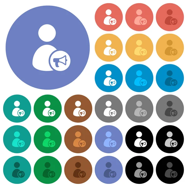 Powiadamianie użytkownika okrągłe płaskie multi kolorowe ikony — Wektor stockowy