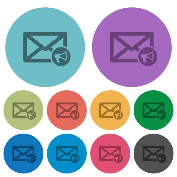 Lectura de correo en voz alta iconos planos más oscuros de color — Vector de stock