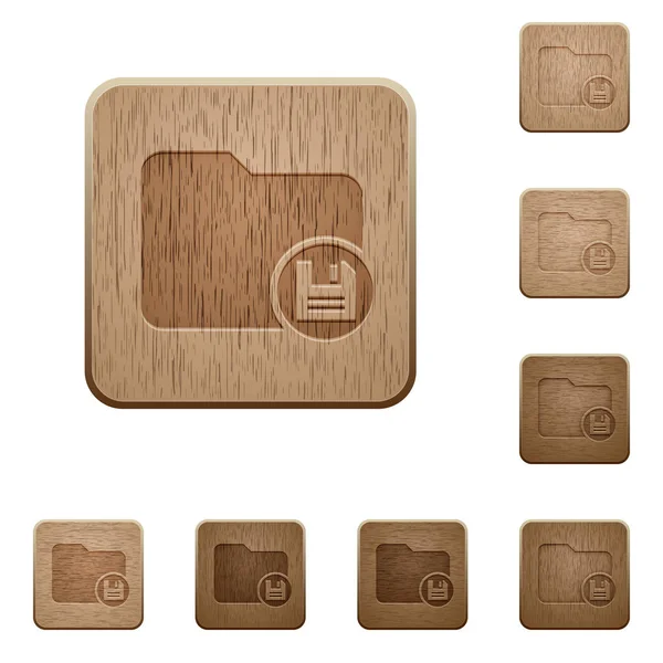 Guardar directorio botones de madera — Vector de stock