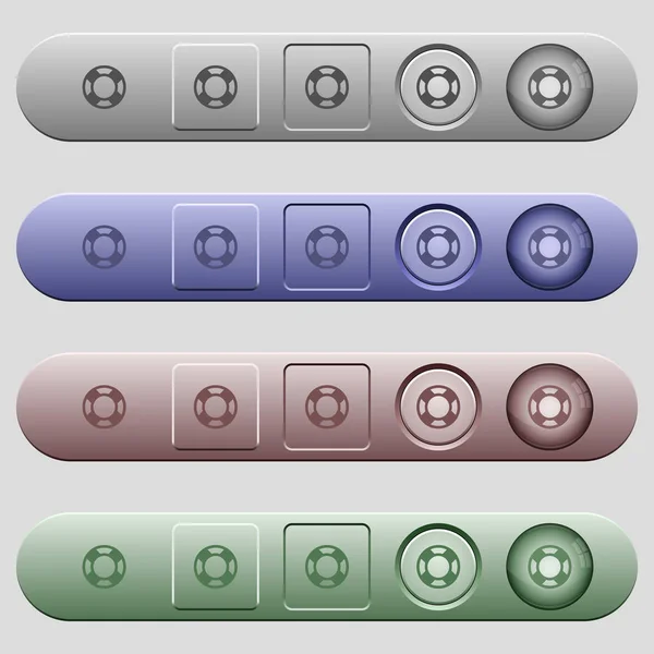 Icônes Lifesaver sur les barres de menu horizontales — Image vectorielle