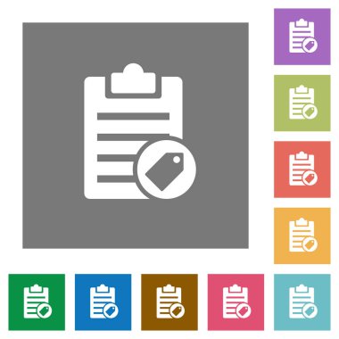 Not etiketleme kare düz simgeler