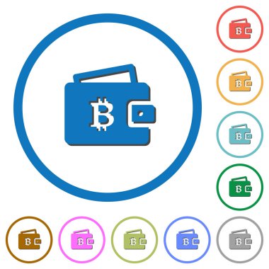 Bitcoin cüzdan simgelerle gölgeler ve anahatlar