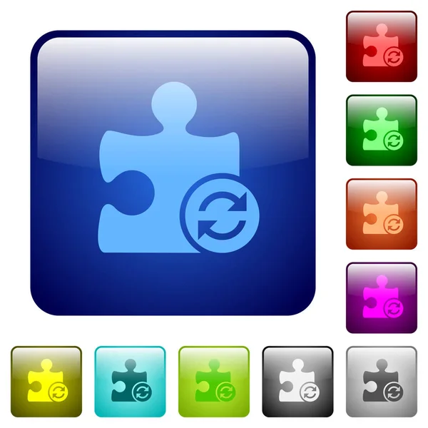 Ανανέωση κουμπιά τετράγωνο χρώμα plugin — Διανυσματικό Αρχείο