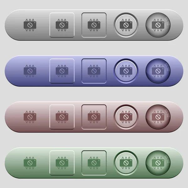 ハードウェアには、水平方向のメニュー バー上のアイコンが無効になっています。 — ストックベクタ