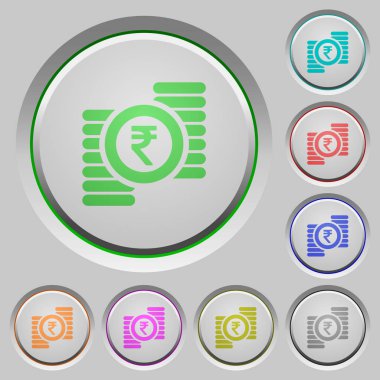 Basma düğmelerini Hindistan Rupisi paralar