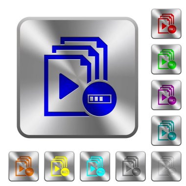 Çalma listesi operasyonun işlenmesi yuvarlak kare çelik düğmeleri