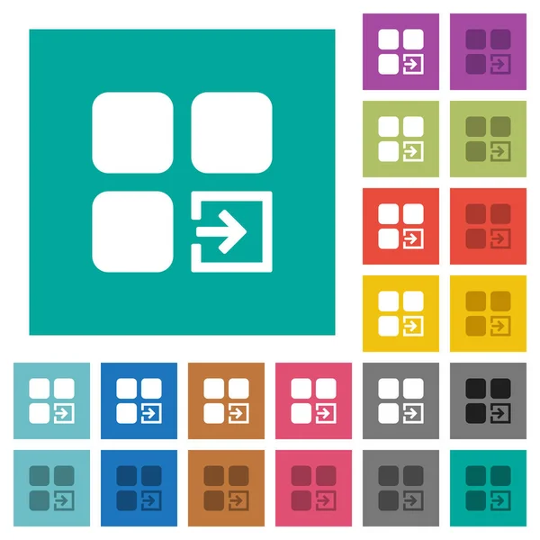Importer composant carré plat multi icônes de couleur — Image vectorielle