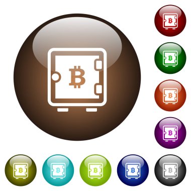 Bitcoin güçlü bir kutu renk cam düğmeleri