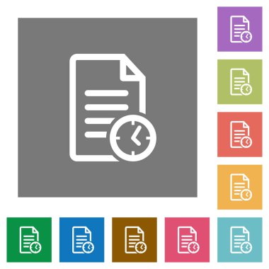 Belgenin son değiştirilme saat kare düz simgeler