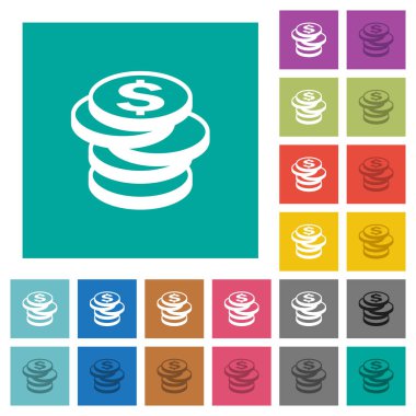 Dolar sikke kare daire çok renkli simgeler